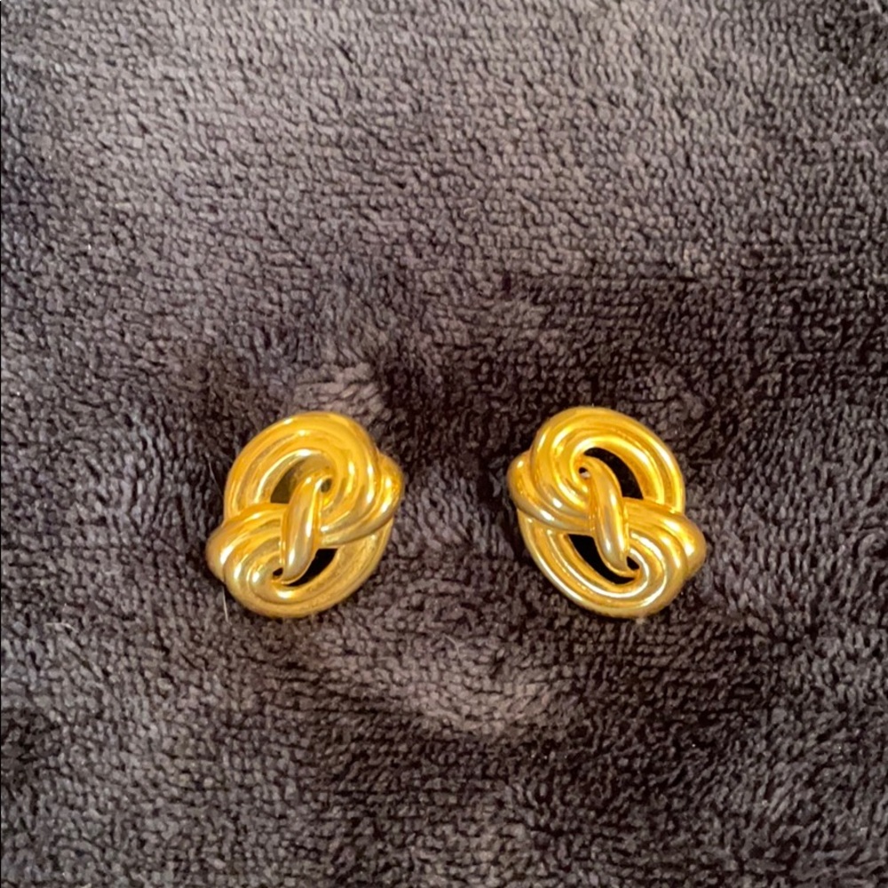 TRIFARI gold tone pierced earrings